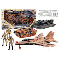 Lean Toys Katonai készlet Katonai Tank Jet Soldiers hangfények játékfigura