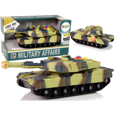 Lean Toys Katonai tank 1:32 Moro Brown hangjelzők autópálya és játékautó