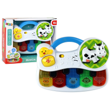 Lean Toys Kis zongora kisgyermekeknek, állatoknak, fényeknek, hangoknak készségfejlesztő