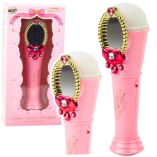 Lean Toys Magic Mirror mikrofonnal rózsaszín USB lámpával játékhangszer