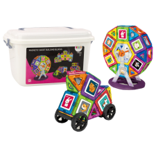 Lean Toys Mágneses blokkok halmaza tokban, malom kerekes épületei 118 El barkácsolás, építés