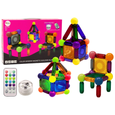 Lean Toys Mágneses blokkok készlet megvilágítással, 32 elem barkácsolás, építés