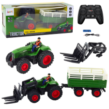 Lean Toys Mezőgazdasági traktor pótkocsival és villákkal Távirányított RC 2.4G távirányítós modell