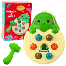Lean Toys Mini Whack A Mole dinoszaurusz tojás ügyességi játék zöld oktatójáték