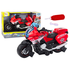 Lean Toys Motorkerékpár kanyarodási mentési barkácslámpák pirosan szólnak autópálya és játékautó