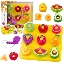 Lean Toys Oktatási puzzle gyerekeknek Geometrikus gyümölcsök átlapolása oktatójáték