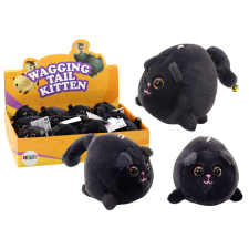 Lean Toys Plush Stretched Cat Jumping Mascot Black plüssfigura