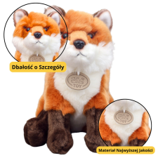 Lean Toys Plüss Mascot ennivaló Fox Ginger Brown 23cm plüssfigura
