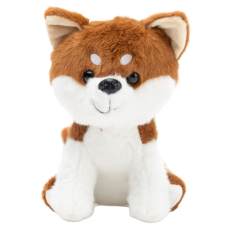 Lean Toys Plüss Mascot ennivaló kiskutya Shiba Inu fehér barna 20cm plüssfigura