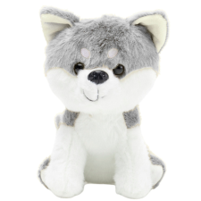 Lean Toys Plüss Mascot ennivaló Wolf fehér szürke 20cm plüssfigura