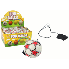 Lean Toys PU futball Jojo gumiszalaggal pattogóhoz, 6 cm, White Stars homokozójáték