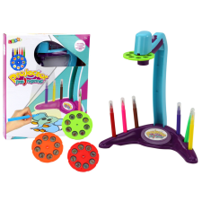 Lean Toys Rajzprojektor 3 cserélhető lemez, toll lila kreatív és készségfejlesztő