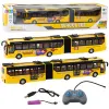 Lean Toys RC 1:32 sárga csuklós távirányítós trolibusz iskolabusz