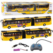 Lean Toys RC 1:32 sárga csuklós távirányítós trolibusz iskolabusz távirányítós modell