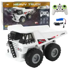 Lean Toys RC Távirányítós Dömper Fényekkel és Hangokkal Fehér 1:24 távirányítós modell