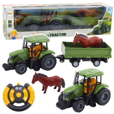 Lean Toys RC távirányítós traktor pótkocsival és lókészlettel távirányítós modell