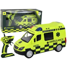 Lean Toys Remote Controlled Yellow Ambulance With Lights távirányítós modell