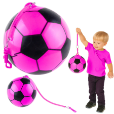 Lean Toys Rubber Soccer Ball Pattern Spring Holder Pink 22cm oktatójáték