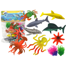 Lean Toys Set of Sea Animal Figurines 8 Pieces Aquatic Plants játékfigura