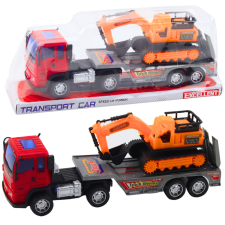Lean Toys Set Truck Tow Truck Félpótkocsi lánctalpas kotró autópálya és játékautó