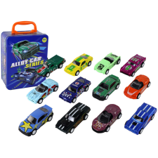 Lean Toys Súrlódó meghajtású járműkészlet 12 ELE Metal 1:64 autópálya és játékautó