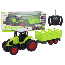 Lean Toys Távirányítós RC traktor pótkocsival 1:16 zöld távirányítós modell