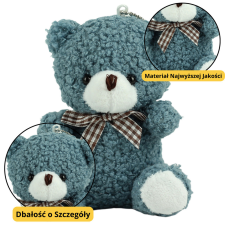 Lean Toys Teddy Bear plüss kulcstartó medál dekoráció sötétkék 8cm plüssfigura