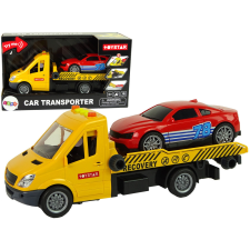 Lean Toys Transporter Truck Tehergépkocsi rámpa Súgó Hangok Fények autópálya és játékautó