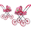 leantoys Babakocsi Nagy Kerekek Összecsukható Rózsaszín Minták (17742)