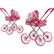 leantoys Babakocsi Nagy Kerekek Összecsukható Rózsaszín Minták (17742) babakocsi