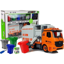leantoys Diy Szemétszállító Teherautó Készlet Hulladékválogató Játék Csavarhúzó Hang Fényhatások (7538) autópálya és játékautó