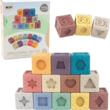 leantoys Érzékszervi Oktatási Puha Blokkok Szerkezeti Színes 12Db (24698) oktatójáték