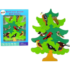leantoys Fából Készült Madárfa DIY Fa Puzzle Blokkok Háromdimenziós (10136) puzzle, kirakós