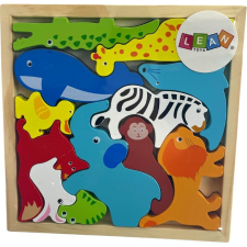 leantoys Fából Készült Puzzle-állatok 12215 (12215) puzzle, kirakós