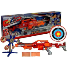 leantoys Gyermek játékkészlet, habszivacs golyós puska és MCT 7522 forgó céltárgy katonásdi