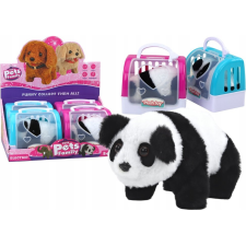 leantoys Interaktív Plüss Panda - Kék Transzporterben, Rózsaszín (17613) plüssfigura