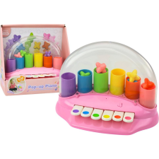 leantoys Interaktív Zongora - Pop-Up Sztárokkal, Csilagokkal, Rózsaszín (17546) készségfejlesztő