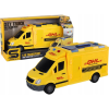 leantoys Kisteherautó 1_16 Súrlódásos Hajtás Nyitható Ajtók Sárga ( )