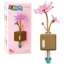 leantoys Lótuszvirág Építőkockák Rózsaszín üvegcsében 376 db.. – 26698 (26698) építkezés