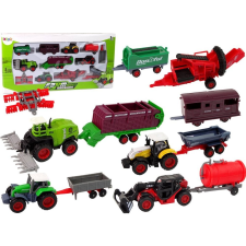 leantoys Mezőgazdasági Járművek Készlete Traktor 12 Darab Fém (13259) autópálya és játékautó