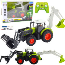 leantoys Mezőgazdasági Traktor Lengőkanállal és Kotrógép 2In1 Távirányítóval 2.4G (21203) távirányítós modell