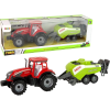 leantoys Mezőgazdasági Traktor - Zöld Vetőgéppel, Súrlódó Meghajtással, Piros (14838)