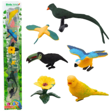 leantoys Mini Figurák Szett Egzotikus madarak Hibiszkusz Sárga 4-11cm 6db – 23303 (5905991070689) játékfigura