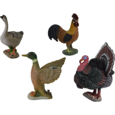 leantoys Nagy Haszonállatok Figura Szett - Talicskával és Parasztudvarral, 11 db (12385) játékfigura