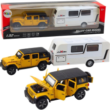leantoys Off-Road Lakókocsi Készlet Fémüzemű Lámpák Sárga 1_32 (24746) autópálya és játékautó