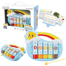 leantoys Oktatási Kisgyermek Öt Hangú Zongora Sunshine Blue (22668) készségfejlesztő