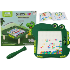 leantoys Oktatási Mágneses Tábla Dinoszaurusz Puzzle Pad Zöld Gyöngyök (17786) készségfejlesztő
