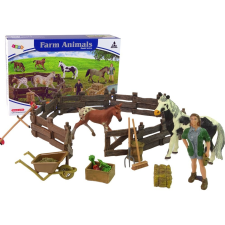leantoys Összeszerelhető Farmfigurák Készlete - Lovakkal (12389) játékfigura
