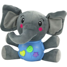 leantoys Plüss Elephant Interaktív Plüssjáték - Kék, 19 cm (17537) plüssfigura