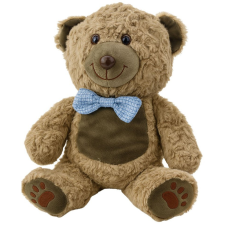 leantoys Plüss Játék Maci Kék Csokornyakkendő Világosbarna 30cm – 22502 (22502) plüssfigura